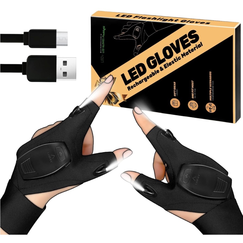 Lighted work gloves